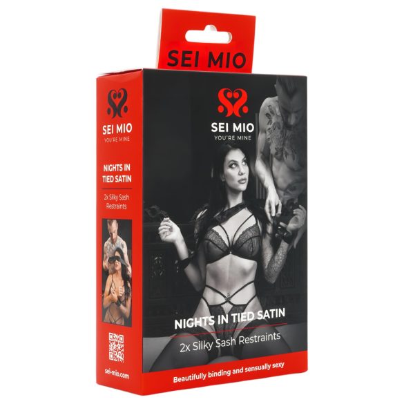 Sei Mio - satīna saites (melna)