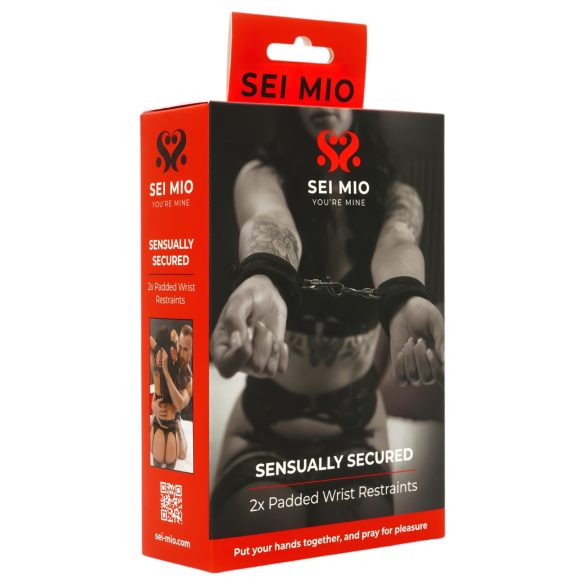 Sei Mio - mīkstie roku dzelži (melni)