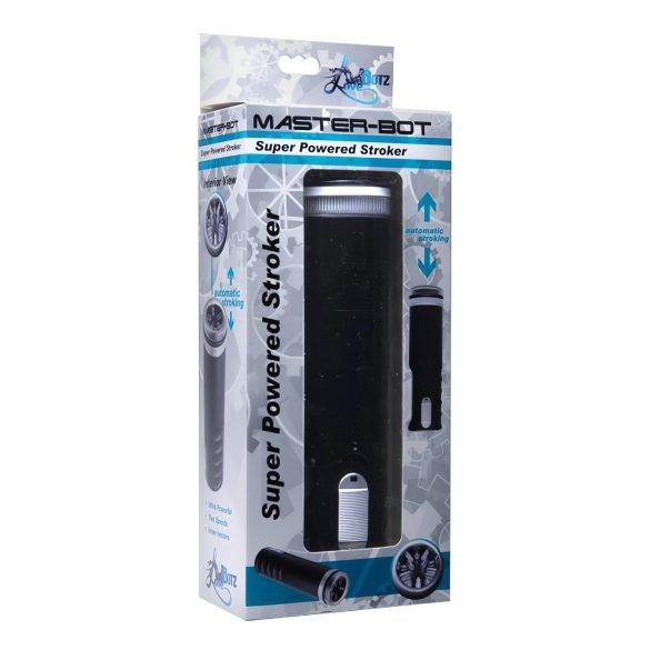 Master-Bot - augšup-leju kustības, mīksti adatiņu mute masturbators (melns)