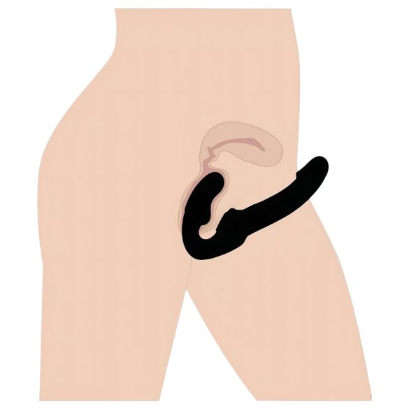 Strap U Revolver - melnu dildo bez siksnām