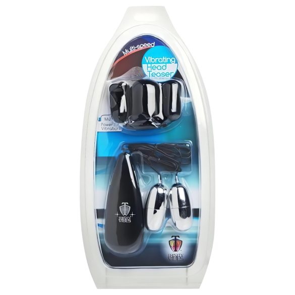 Trinity – divkāršs galviņas vibrators (melns-sudraba)