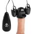 Trinity – divkāršs galviņas vibrators (melns-sudraba)