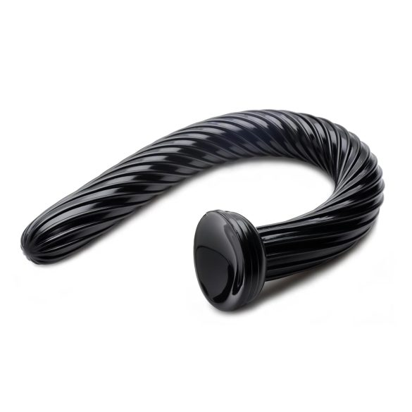 Hosed Spiral Anal Snake 19 - piesūcekņa anālā dildo (melns)