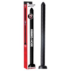 HOSED anālais dildo ar piesūcekni, rievots, melns