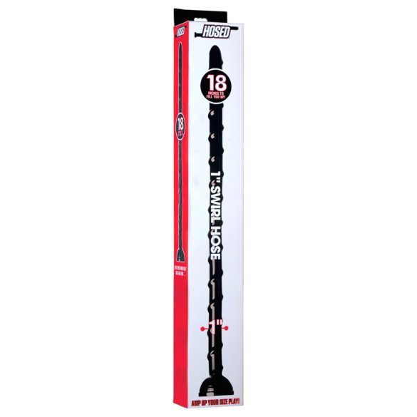 Hosed Swirl Thin Anālās Ievešanas Čūska 18 - anālais dildo (melns)