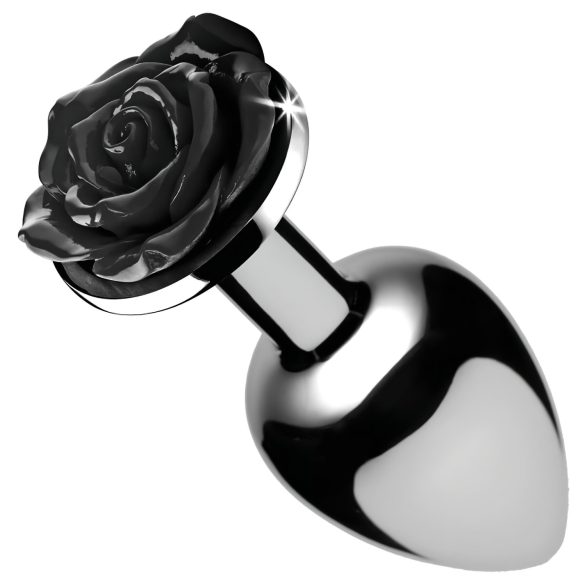 Booty Sparks Melnais Roze - alumīnija anālais plug (sudrabs-melns)