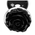 Booty Sparks Black Rose - alumīnija anālais aizbāznis (sudraba-melnā krāsā)