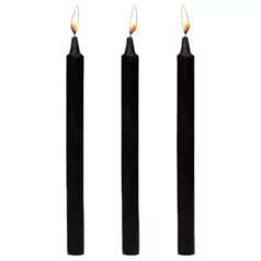   Dark Dippers Fetish - parafīna ķermeņa sveču komplekts (melns, 3 gab.)