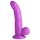 XR Brands POP - piesūcekņa dildo ar sēkliniekiem - 19 cm (violets)