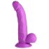 XR Brands POP - piesūcekņa dildo ar sēkliniekiem - 19 cm (violets)