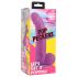 XR Brands POP - piesūcekņa dildo ar sēkliniekiem - 19 cm (violets)