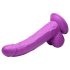 XR Brands POP - piesūcekņa dildo ar sēkliniekiem - 19 cm (violets)