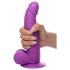 XR Brands POP - piesūcekņa dildo ar sēkliniekiem - 19 cm (violets)