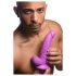 XR Brands POP - piesūcekņa dildo ar sēkliniekiem - 19 cm (violets)
