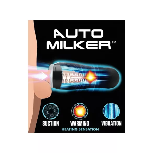 Lovebotz automātiska masturbators ar sūkšanu un vibrāciju, ūdensizturīgs, melns