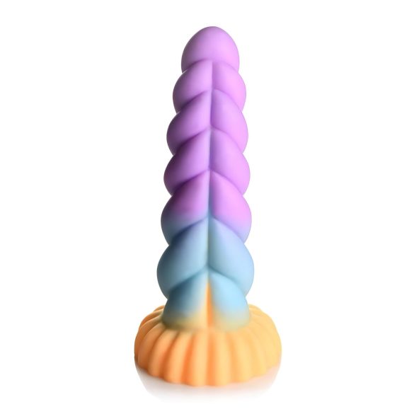 Noslēpumainais vienradža dildos - 21cm (violets-dzeltens)