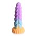 Noslēpumainais vienradža dildos - 21cm (violets-dzeltens)
