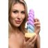 Noslēpumainais vienradža dildos - 21cm (violets-dzeltens)