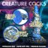 Creature Cocks Kraken - dildo ar spirālu 21cm zelta-zils