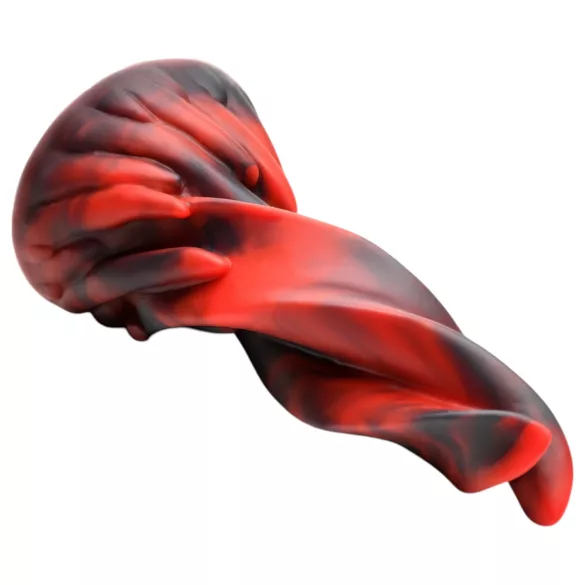 Creature Cocks Hell Kiss - vītņots silikona dildo - 19 cm (sarkans)