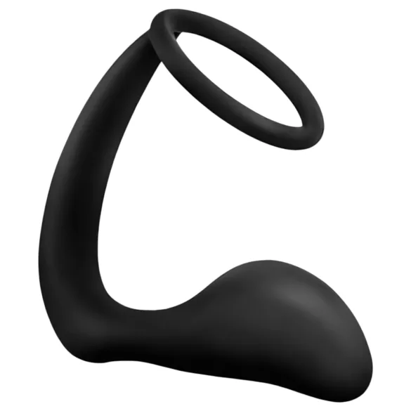 Anal Adventures Platinum - anālais dildo ar dzimumlocekļa gredzenu melns