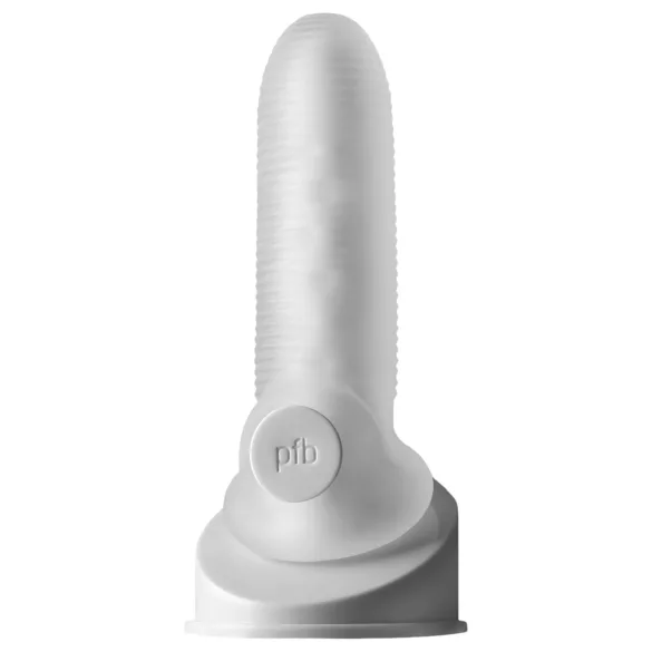 Perfect Fit - Fat Boy Micro Ribbed - dzimumlocekļa uzmava (15 cm, balta)