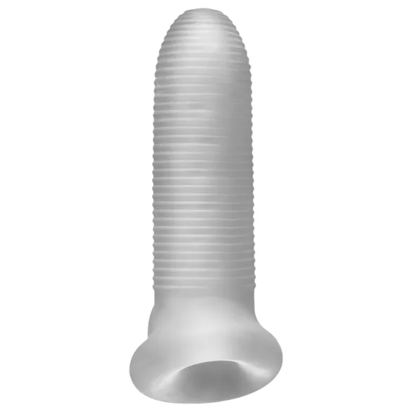 Perfect Fit - Fat Boy Micro Ribbed - dzimumlocekļa uzmava (15 cm, balta)
