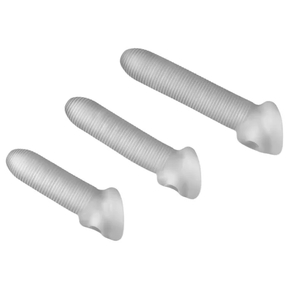Perfect Fit - Fat Boy Micro Ribbed - dzimumlocekļa uzmava (15 cm, balta)