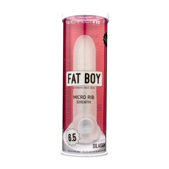 Fat Boy dzimumlocekļa uzmava ribota 17 cm balta