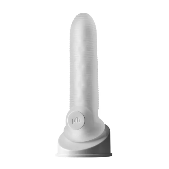 Perfect Fit - Fat Boy Micro Ribbed - dzimumlocekļa uzmava (17 cm, balta)