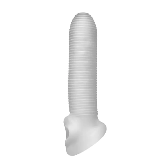 Perfect Fit - Fat Boy Micro Ribbed - dzimumlocekļa uzmava (17 cm, balta)
