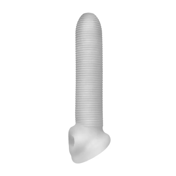 Perfect Fit - Fat Boy Micro Ribbed - dzimumlocekļa uzmava (19 cm, balta)