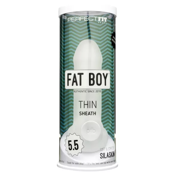 Perfect Fit - Fat Boy Thin - dzimumlocekļa uzmava (15 cm, balta)