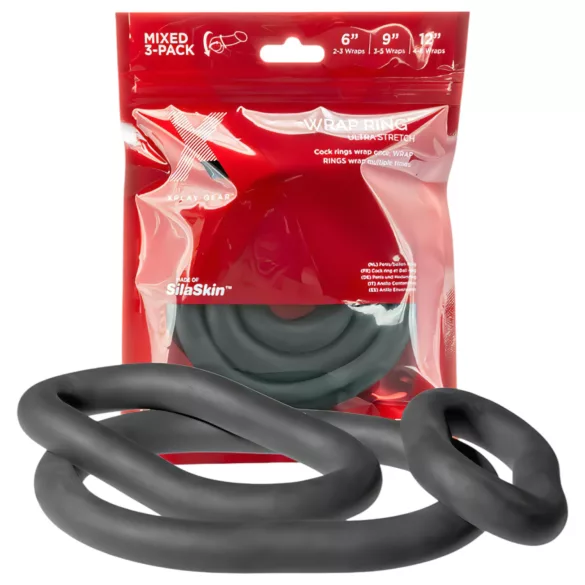 Perfect Fit Ultra Wrap - bieza dzimumlocekļa gredzenu komplekts melns 3 gab