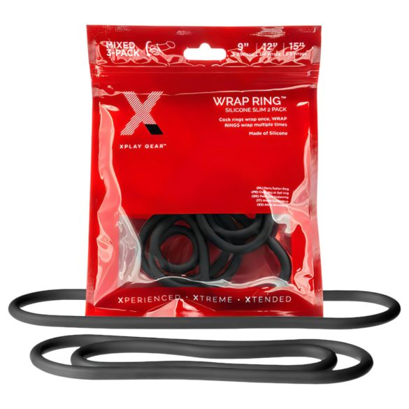 Perfect Fit Slim Wrap – plāna gredzena komplekts vīriešiem - melna (3 gab.)