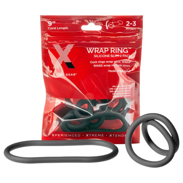 Perfect Fit Slim Wrap 9 - plāns dzimumlocekļa gredzens - melns (22cm)