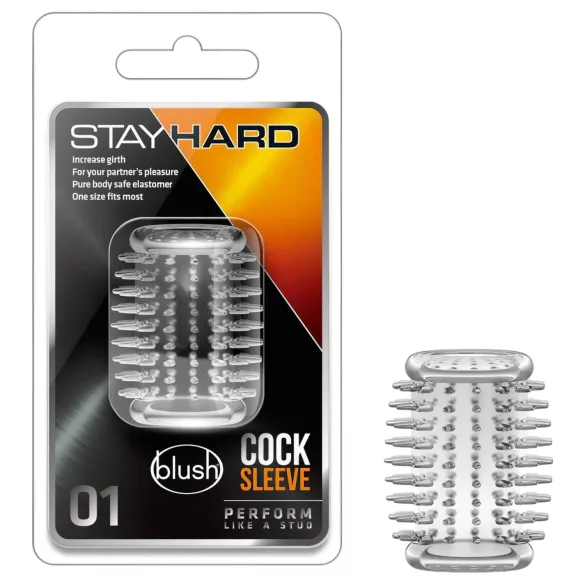 Stay Hard - dzeloņainais dzimumlocekļa uzmava caurspīdīgs