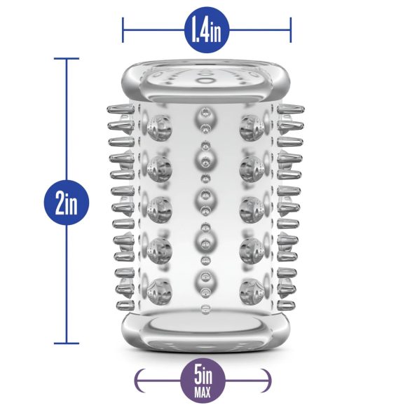 Stay Hard - dzimumlocekļa uzmava ar izciļņiem caurspīdīga