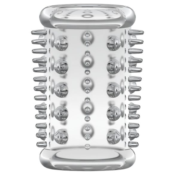 Stay Hard - dzimumlocekļa uzmava ar izciļņiem caurspīdīga