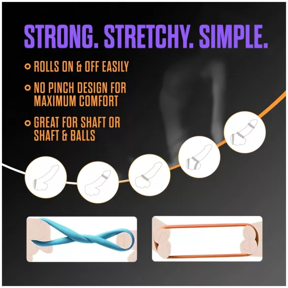 King of the Ring - erekcijas gredzenu komplekts krāsains 6 gab.