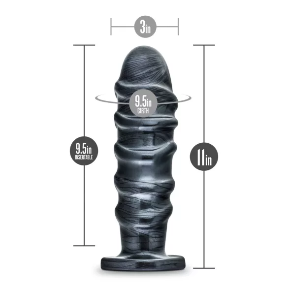 Blush Jet - XXL anālais dildo (melns)