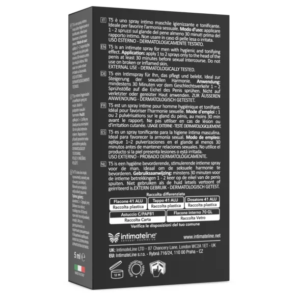 Intimateline T5 - aizkavējošs sprejs vīriešiem (5 ml)