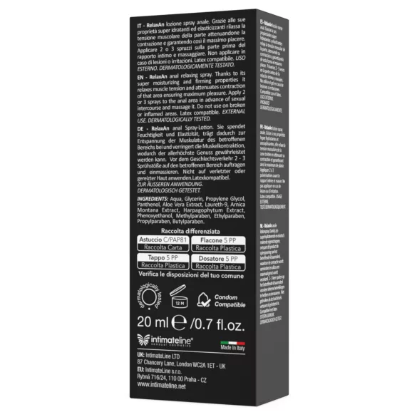 Intimateline RelaxAn - anālais atslābinošais sprejs (20 ml)