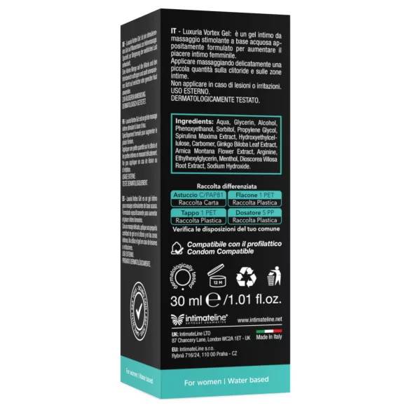 Intimateline Luxuria Vortex - atvēsinoša iedarbība uzbudinošs gēls sievietēm (30 ml)