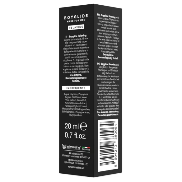 Intimateline Boyglide - anālais atslābinošais sprejs vīriešiem (20 ml)