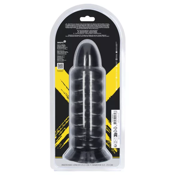 Ouch! Spiral Force - vītņots anālais spraudnis (melns) - 23,5 cm