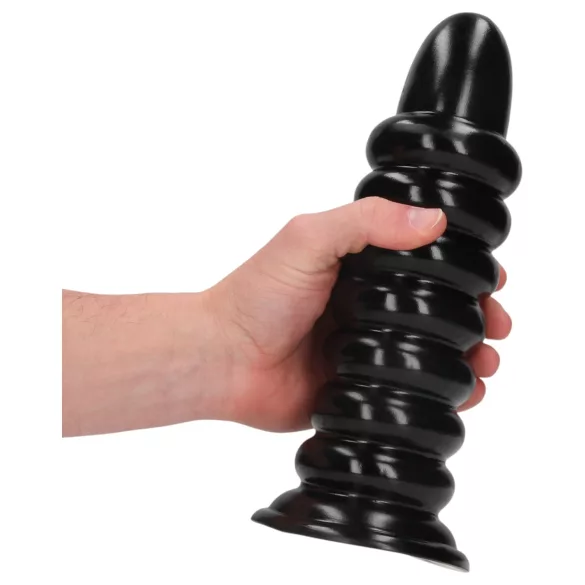 Ouch! Spiral Force - vītņots anālais spraudnis (melns) - 23,5 cm