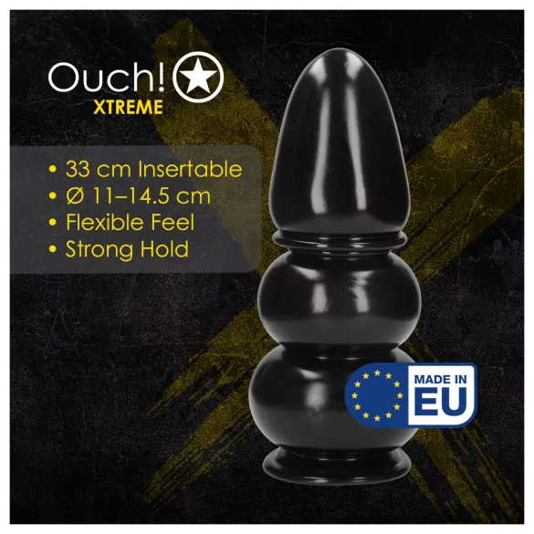 Ouch! Ultra Collosus - īpaši liels anālais plugs (melns) - 33 cm