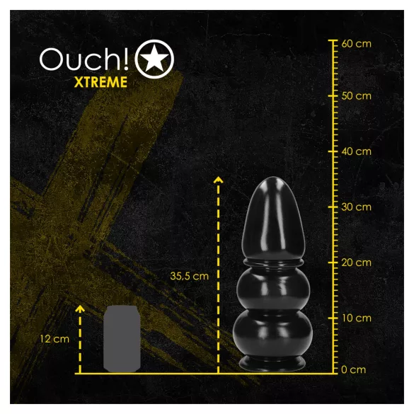 Ouch! Ultra Collosus - īpaši liels anālais plugs (melns) - 33 cm