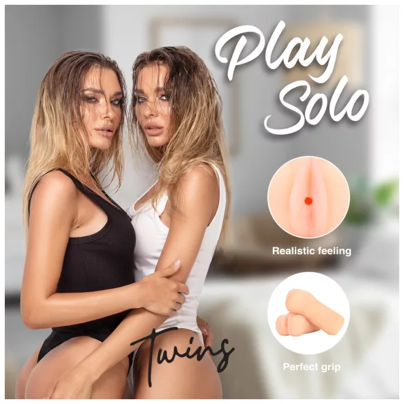 S-Line Twins - reālistiskas mākslīgās vagīnas (ķermeņa krāsā) - 2 gab.